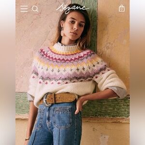 Sezane Multicolor Patterned Sweater